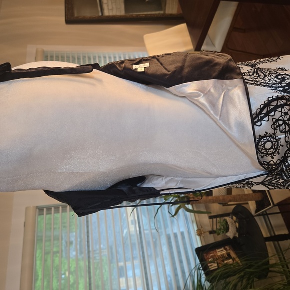 Vintage Cache Y2K Embellished Plunge Halter Paisly Satin Evening Gown Size 2 - Picture 10 of 11